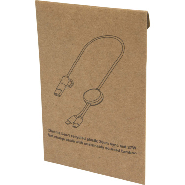 Logotrade advertising product picture of: Citala 5-in-1 recycled plastic 30 cm data sync and 27W fast charge cable