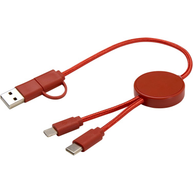 Logo trade promotional product photo of: Citala 5-in-1 recycled plastic 30 cm data sync and 27W fast charge cable