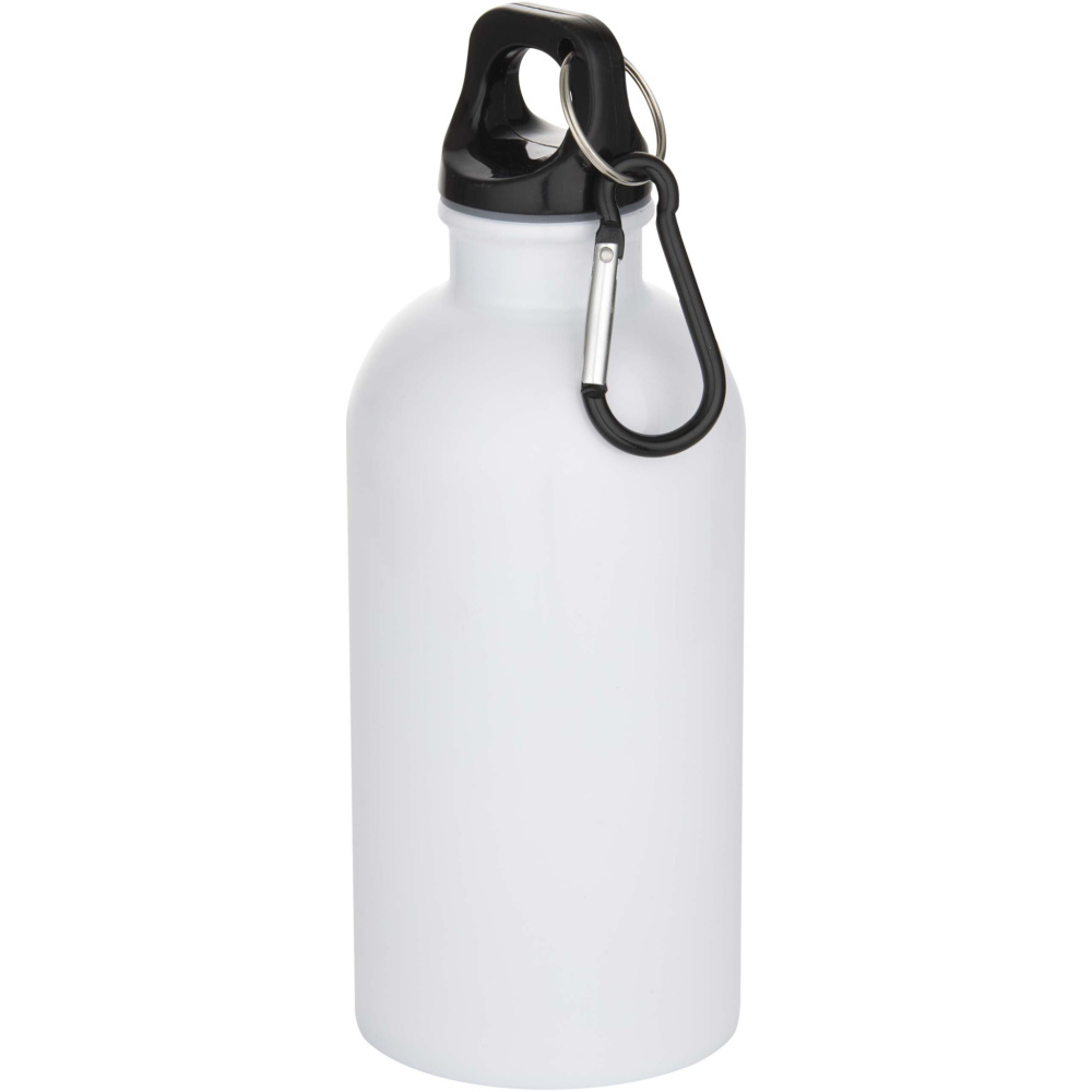 Logotrade corporate gift image of: Oregon 400 ml sublimation RCS recycled single wall stainless steel water bottle with carabiner