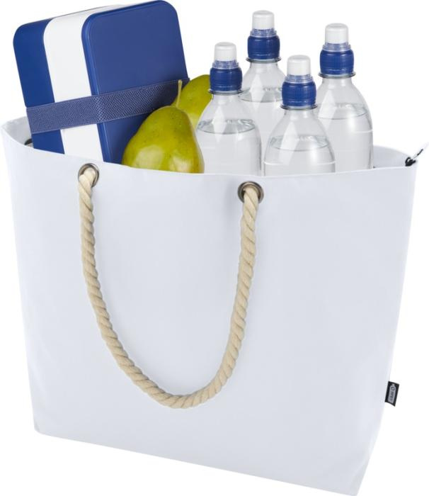 Logo trade promotional giveaways picture of: Panama GRS recycled beach cooler tote bag with cord handles