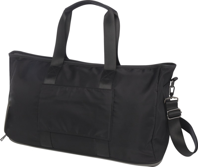 Logo trade promotional giveaway photo of: Rhine GRS recycled expandable duffel bag 35L