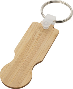 Logo trade promotional merchandise picture of: Ronan bamboo trolley keychain
