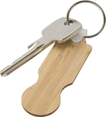 Logo trade promotional merchandise photo of: Ronan bamboo trolley keychain