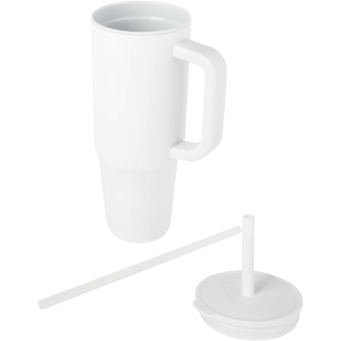 Logo trade promotional item photo of: Brady 900 ml RCS certified insulated tumbler with silicone straw