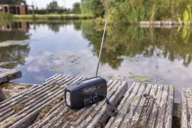 Logo trade promotional gifts image of: RescueWave RCS recycled plastic emergency radio