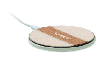 Logotrade promotional product picture of: Cork wireless charger 15W