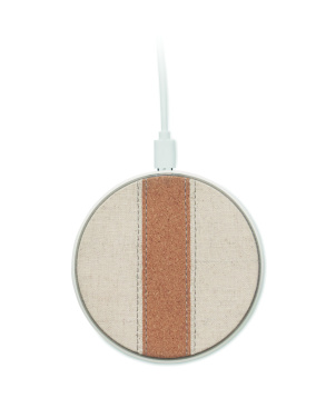 Logo trade promotional merchandise photo of: Cork wireless charger 15W