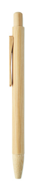 Logo trade promotional giveaways picture of: Bamboo automatic ball pen