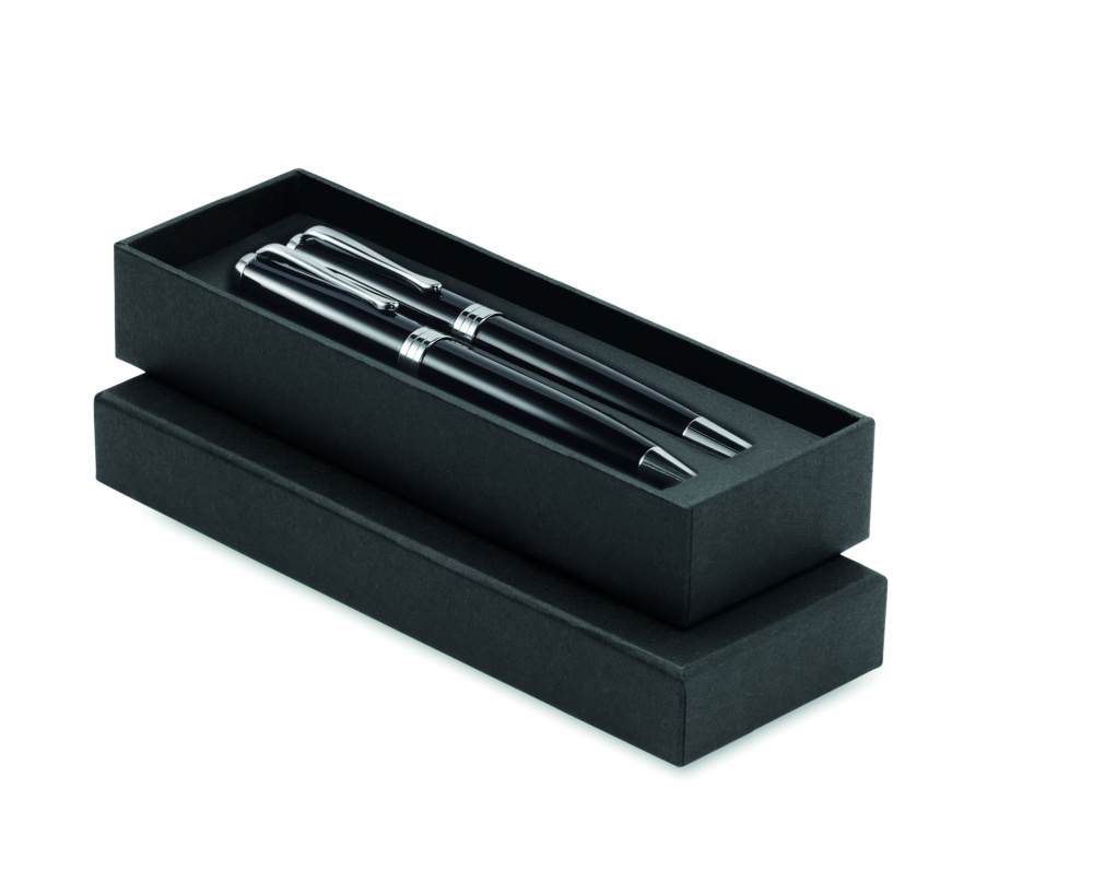 Logo trade corporate gifts image of: Ball pen and roller set