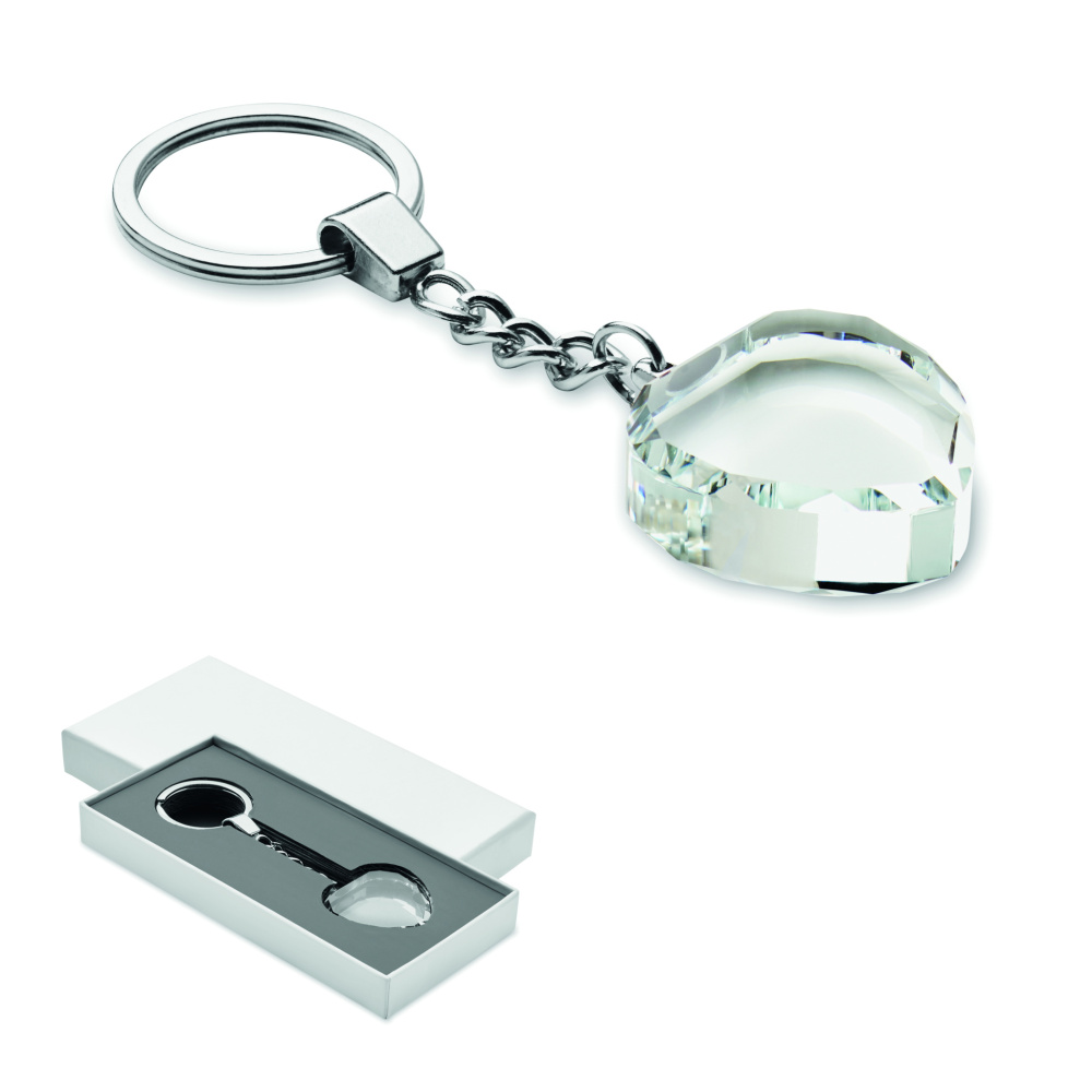Logotrade advertising products photo of: Glass heart award key ring
