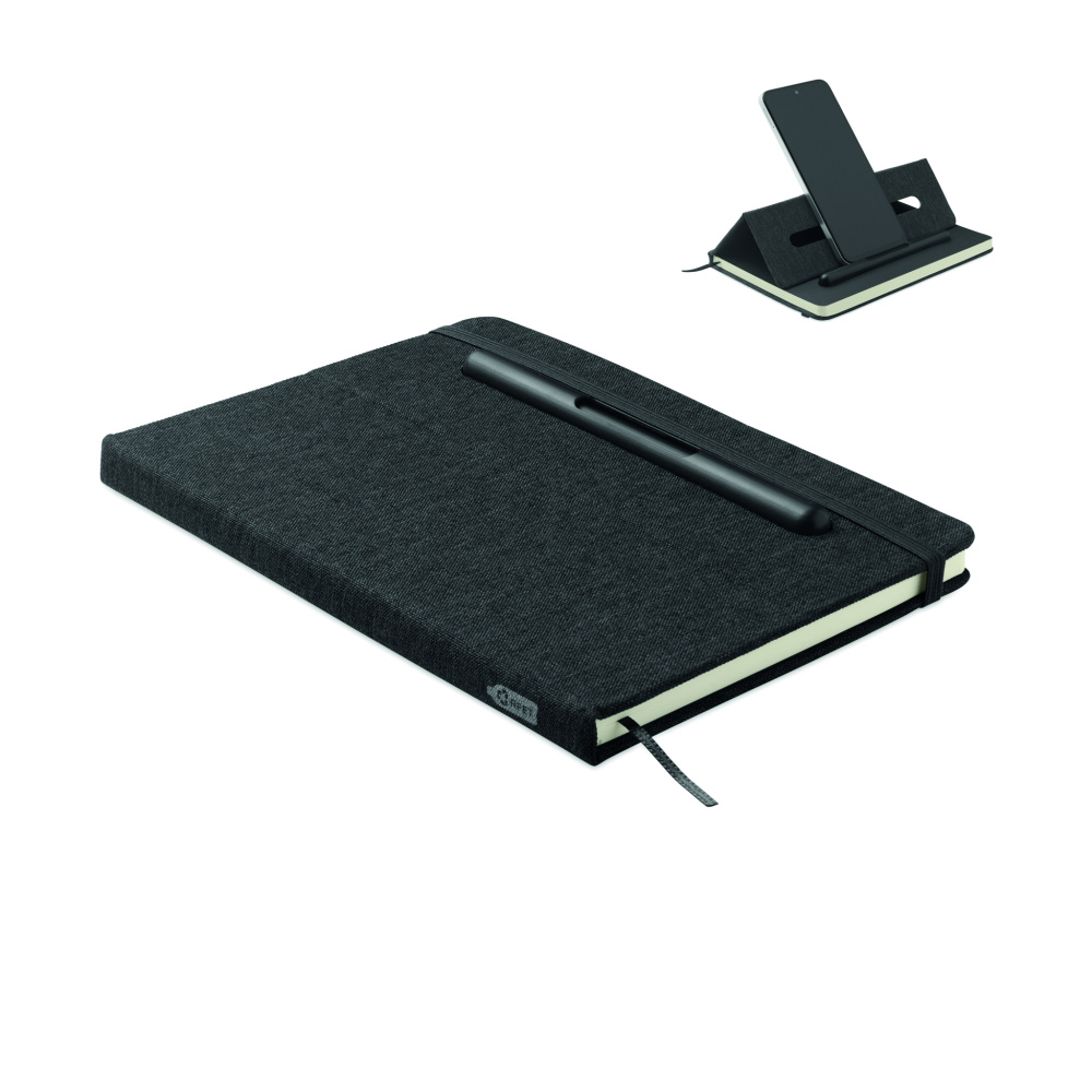 Logotrade advertising products photo of: A5 notebook with phone holder