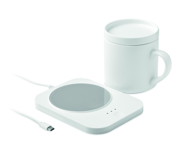 Logotrade promotional giveaways photo of: Wireless charger mug warmer set