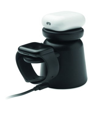 Logotrade promotional item image of: 3 in 1 wireless charger 15W