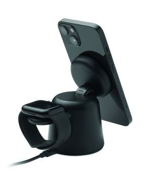 Logo trade promotional merchandise picture of: 3 in 1 wireless charger 15W