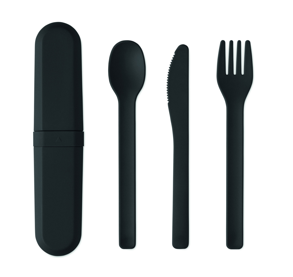 Logotrade business gift image of: Cutlery set and case in PLA