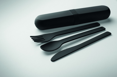 Logo trade promotional merchandise picture of: Cutlery set and case in PLA