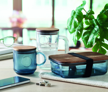 Logotrade promotional item image of: Ribbed glass mug 300ml