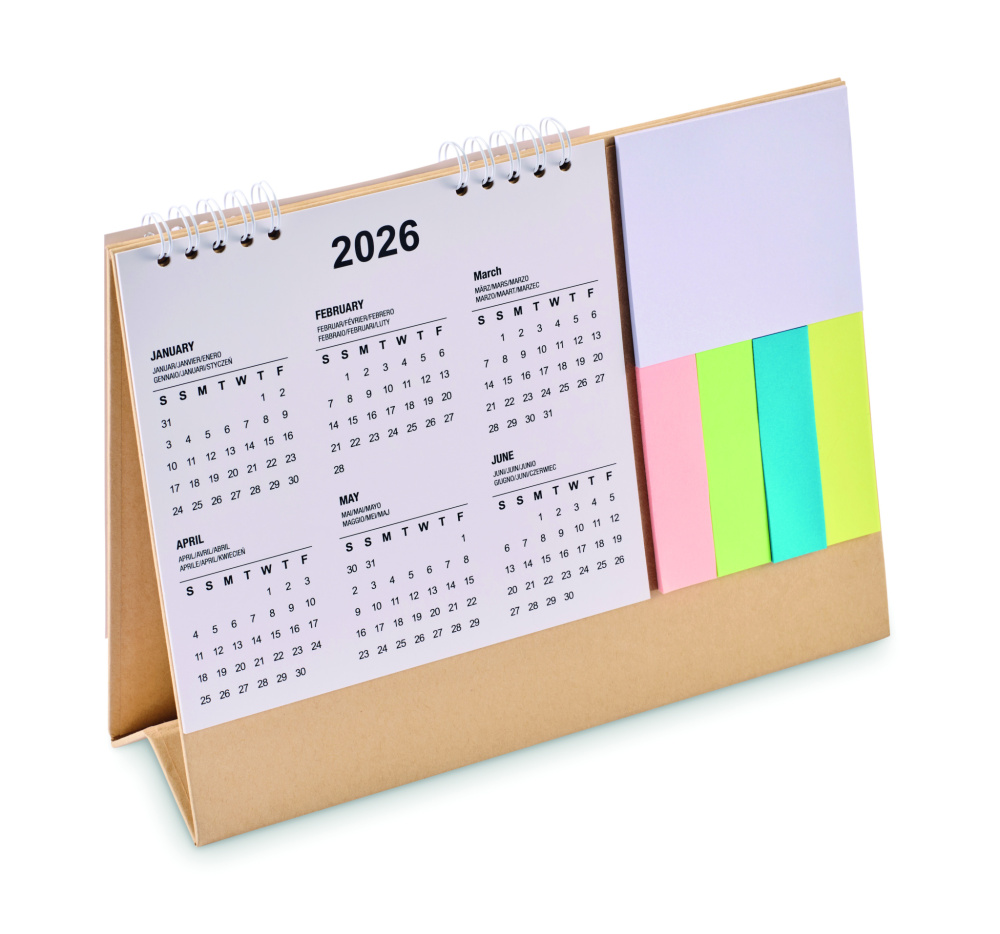 Logo trade business gifts image of: Desk calendar with memo pad