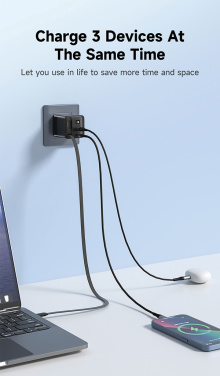 Logotrade promotional items photo of: Urban Vitamin Mendocino 65W GaN charger retractable cable