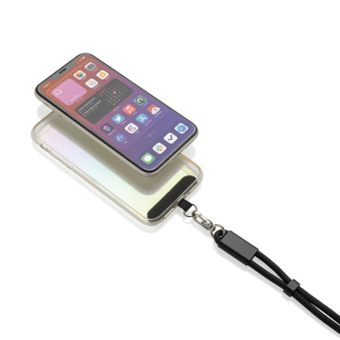 Logotrade corporate gift picture of: LoopAmp RCS RPET adjustable phone wrist strap 60W cable
