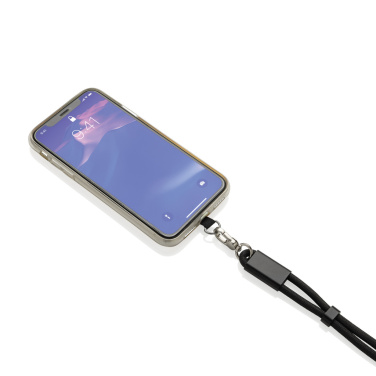 Logo trade promotional item photo of: LoopAmp RCS RPET adjustable phone wrist strap 60W cable