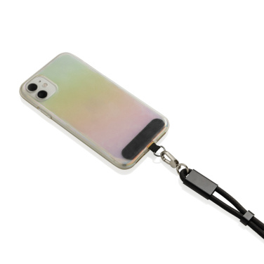 Logotrade corporate gift image of: LoopAmp RCS RPET adjustable phone wrist strap 60W cable
