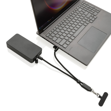 Logo trade business gift photo of: LoopAmp RCS RPET adjustable phone wrist strap 60W cable