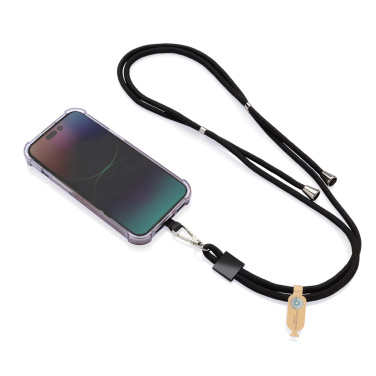 Logo trade business gift photo of: CarryLoop RCS recycled PET adjustable phone holder lanyard