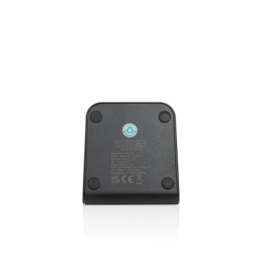 Logo trade promotional item photo of: VoltPerch RCS recycled plastic 15W magnetic wireless charger