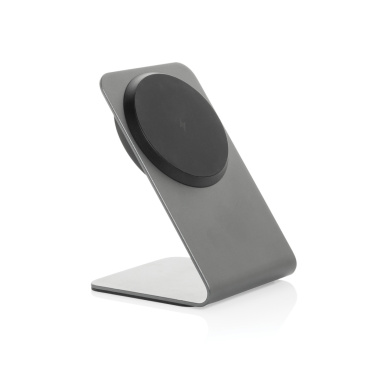 Logotrade promotional product picture of: Terra aluminium 15W magnetic wireless charging phone stand