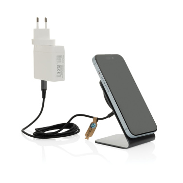 Logotrade corporate gift image of: Terra aluminium 15W magnetic wireless charging phone stand