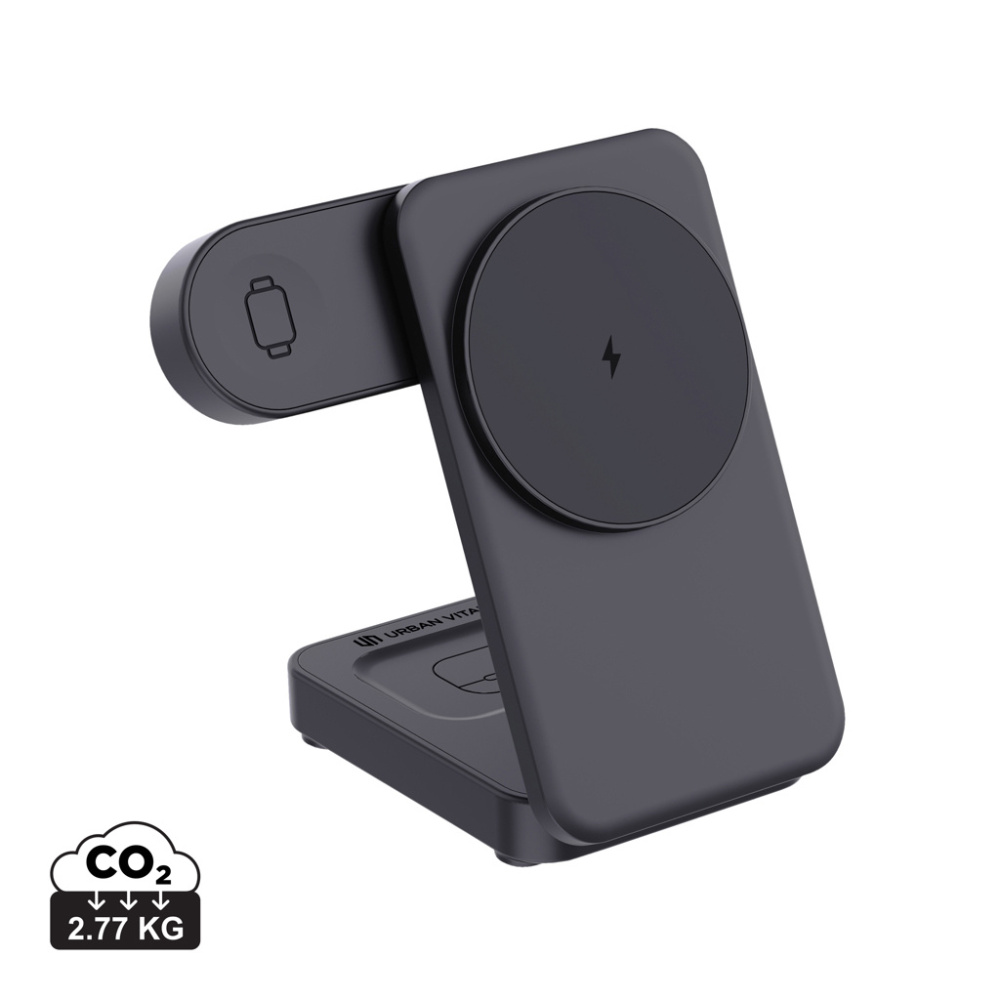 Logo trade advertising products image of: Urban Vitamin Arcadia RCS rplastic 15W 3in1 magnetic charger