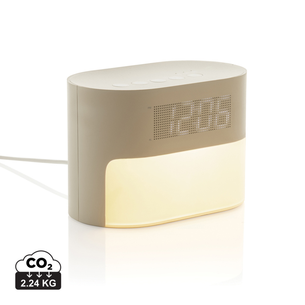 Logo trade advertising product photo of: LumaRise RCS reycled plastic white noise alarm clock