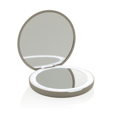 Logo trade promotional gifts picture of: Lumora RCS recycled plastic LED re-chargeable make-up mirror