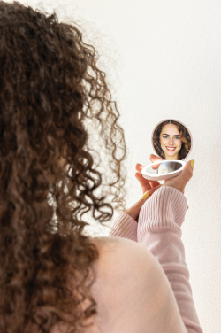 Logotrade promotional merchandise picture of: Lumora RCS recycled plastic LED re-chargeable make-up mirror