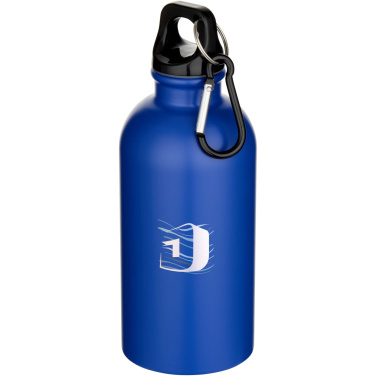 Logotrade advertising products photo of: Oregon 400 ml matte RCS recycled single wall stainless steel water bottle with carabiner