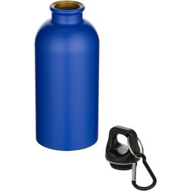 Logotrade promotional gift picture of: Oregon 400 ml matte RCS recycled single wall stainless steel water bottle with carabiner