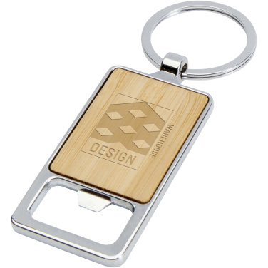 Logo trade promotional gifts image of: Snapper bamboo keychain with bottle opener
