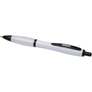 Logo trade promotional products image of: Nash recycled plastic ballpoint pen with black trims (black ink)