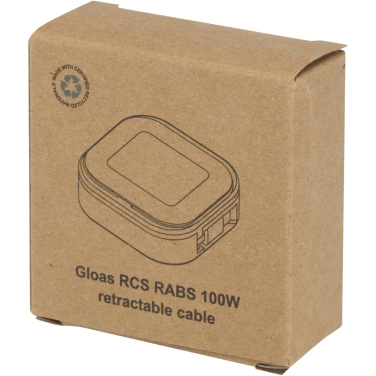 Logotrade promotional merchandise photo of: Gloas 5-in-1 recycled retractable data sync and 100W fast charge cable with smartphone tool kit