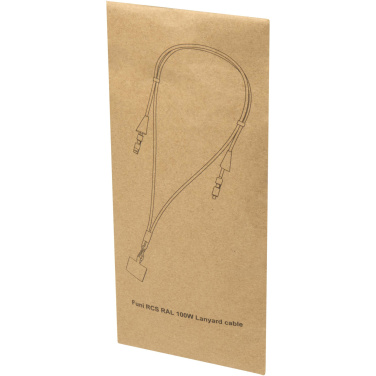 Logo trade promotional items picture of: Funi recycled plastic smartphone lanyard with built-in data sync and 100W fast charge 5-in-1 cable