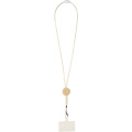 Adhab smartphone lanyard with bamboo details, White