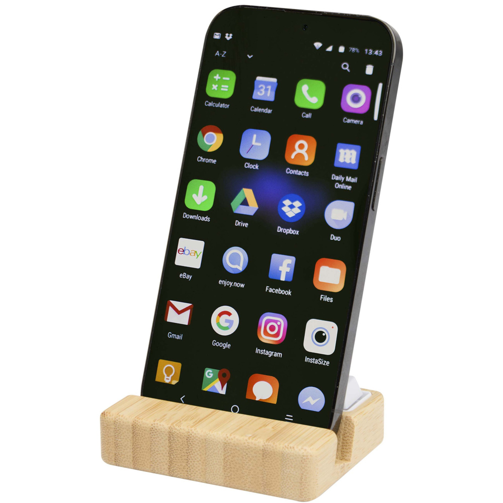 Logotrade business gifts photo of: Algol recycled plastic phone stand and fidget toy with bamboo details