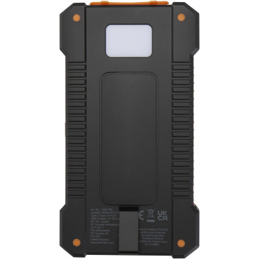 Logotrade promotional item image of: Altair 5000 mAh 10W recycled plastic rugged solar power bank with built-in torch