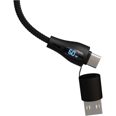 Logo trade promotional product photo of: SCX.design C51 60W 5-in-1 rPET fast charging cable with display