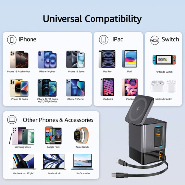 Logotrade promotional gift image of: Urban Vitamin Sacramento 105W GAN charger+retractable cables