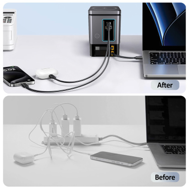 Logo trade promotional items image of: Urban Vitamin Sacramento 105W GAN charger+retractable cables