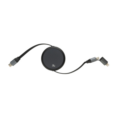 Logo trade promotional merchandise photo of: Terra RCS recycled aluminium retractable 240W 2-in-1 cable