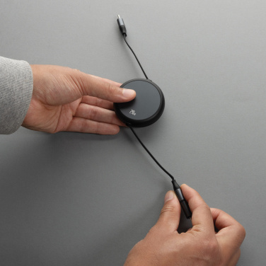 Logotrade promotional product image of: Terra RCS recycled aluminium retractable 240W 2-in-1 cable