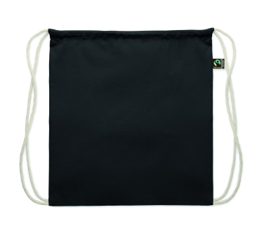 Logo trade promotional giveaways image of: Drawstring bag Fairtrade 180gr